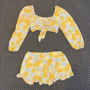 Floral Yellow and Blue Women's Set